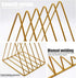 QPEY Triangle File Holder, 5 Slot Metal Vinyl Record Stand, Magazine Holder for Office Home, 1 Pc, Gold