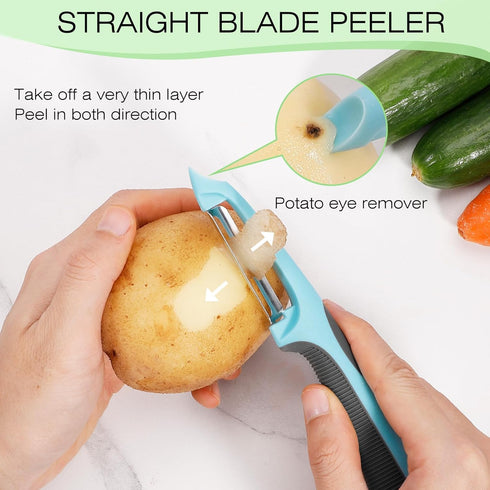 3 1 Senbowe Julienne Peeler, Potato Vegetable Peeler for Kitchen, I and Y Potato Peelers for Apple Fruit Carrot