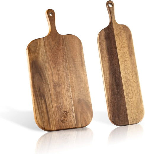 Wood Cutting Board Set with Handle for Kitchen Large and Small Long