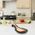 Stainless Steel Spoon Rest, 9.8 x 3.7 Inch - Spatula Ladle Holder, Brushed Finish, Dishwasher Safe (Black 1PC)