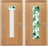 2 Pcs Blackout Window Shades for Classroom, 8 x 36 Inches Tropical Leaves Patterns Side Door Window Curtain