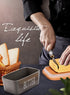 Large Butter Dish with Lid, Ceramic Butter Keeper Container with Knife and Silicone Sealing for Kitchen Decor (Grey)