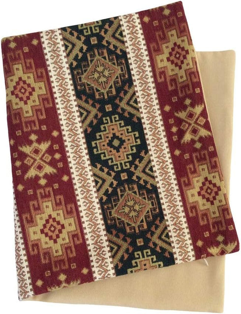 Kilim Throw Pillow Covers, Burgundy Red and Green, 14 x 24 Inches Decorative Lumbar Pillows for Boho Room Decor