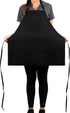 3 Pack 6 KNG Black Pocket Adjustable Bib Apron for Men and Women