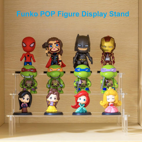 Large Clear Acrylic Display Risers, 3 Tier Perfume Stand Organizer for Food, Tabletop Use, Amiibo Funko POP Figures