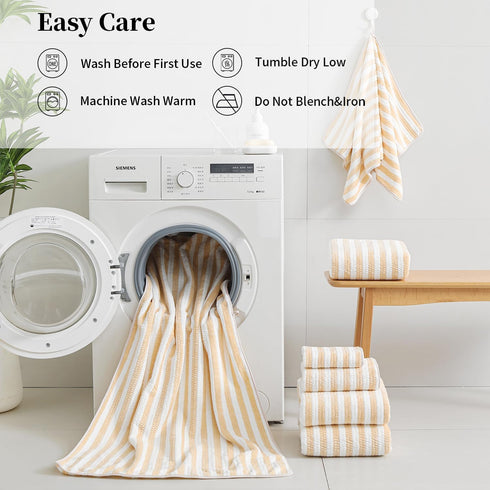 18-Piece Set 6 6 6 Microfiber Bath Towels - Bath Sheet, Hand Towels, Washcloths, Soft, Highly Absorbent Bathroom Towel