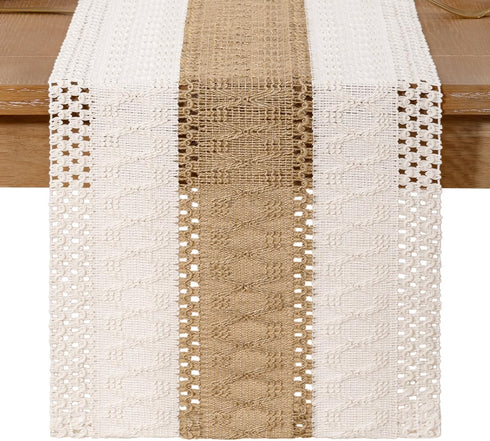 Summer 72in Socomi Boho Table Runner Farmhouse Rustic Macrame Seasonal Long Woven Cotton Linen Small Coffee Dining