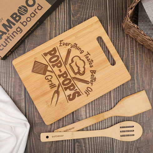 Grandpa Cutting Board - Gifts for Grandpa from Grandkids - Pop Gifts for Father's Day - Kitchen Gift for Christmas,