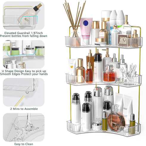 Counter 3 Countertop Webetop Corner Bathroom Organizer Tier Bathroom Organizers Shelf Makeup Organizer for Vanity