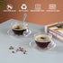 Set, 6 Pack 7OZ/210ML, Glass Teacup and Saucer Coffee Mug with Stainless Steel Spoon Suitable for Espresso Juice