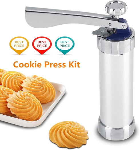 Topyond Cookie Press with 24 Nozzles, Adjustable Biscuit Maker Machine, Cookie Gun for Baking Cakes, 20 Discs