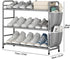 3 7-9 Closet, Tier Shoe Rack with Side Pockets, Shoe Organizer Space Saver Storage for Pairs Shoes Storage Shelf Sturdy