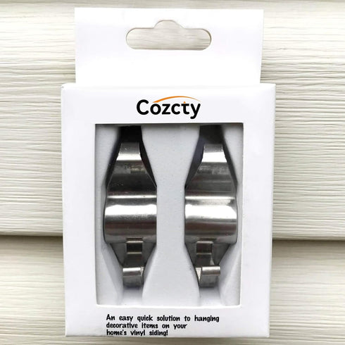 Vinyl Siding Hooks (8 Pack), No Drilling Siding Clips for Hanging Outdoor Decorations and String Lights