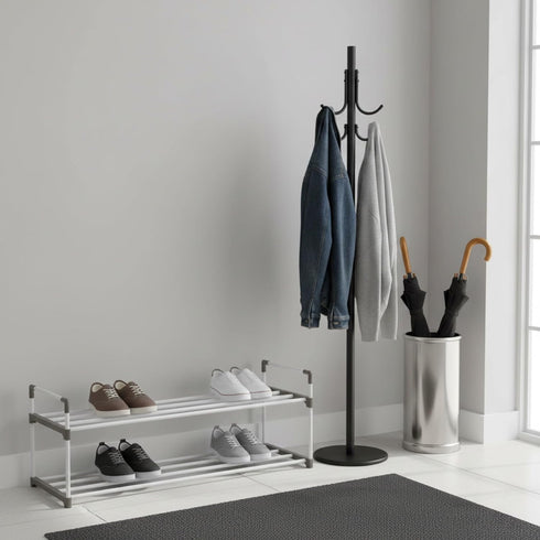 2-Tier Closet, 10 Home-Complete Shoe Rack Shoe Organizer for Bathroom, Entryway Shelf Holds Pairs of Sneakers, Heels