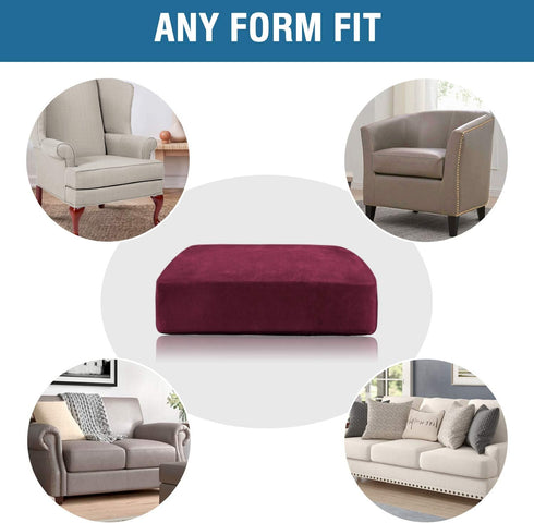 H.VERSAILTEX Velvet Stretch Couch Cushion Cover, Plush Slipcover for Chair Cushion, Furniture Protector Sofa Cover (1