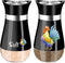 Salt and Pepper Shakers Set, 4 oz Black Kitchen Decor, Stainless Steel & Glass Spice Dispenser, Refillable Design
