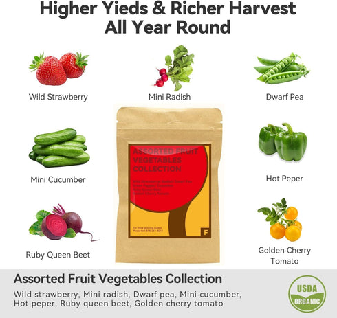 7-Pods (350+ inbloom Fruit Seed Pod Kit for AeroGarden, Ahopegarden, GARDENCUBE, MUFGA, iDoo Hydroponics Growing