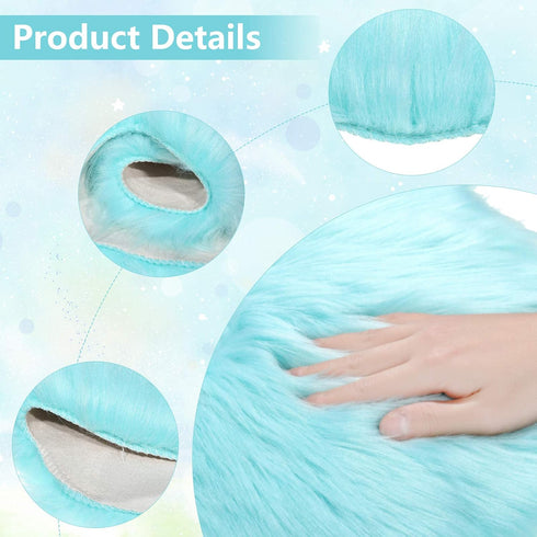 2 12 16 Inch(Light Mudder Pcs Faux Fur Rug, Heart Shaped Rugs, Fluffy Decorative Mat for Room Home Chair Side, Desk