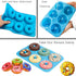 LIHUILAI 3 Pack Silicone Donut Mold, Food Grade Non-Stick Baking Pan for 6 Full Size Donuts, Blue, Green, Pink