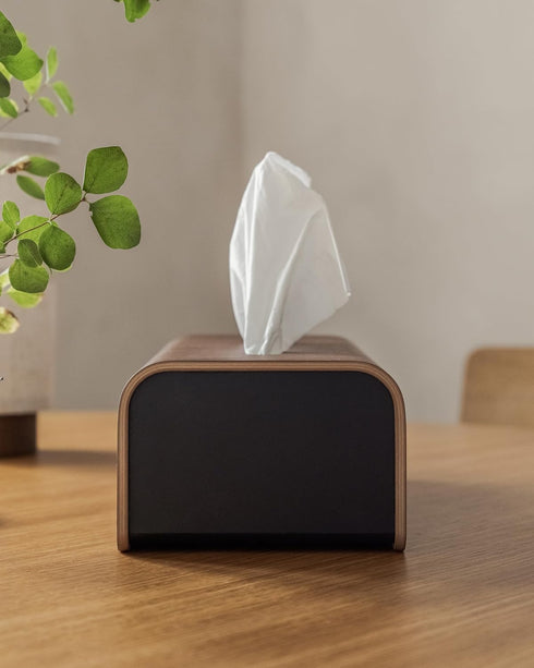 Kazai. Tissue Box Cover 'Toke' | Real Wood Veneer, FSC Certified | Decorative Rectangle Tissue Holder for Bathroom