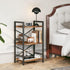 Homeiju Bookshelf, 3 Tier Industrial Bookcase, Metal Small Bookcase for Living Room and Home Office