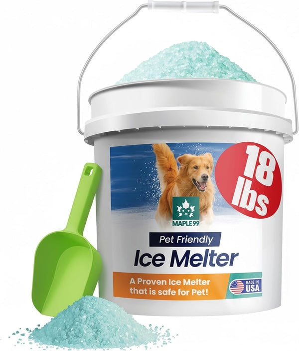 Maple99 Pet Safe Ice Melt Safe for Concrete -18 lb Snow Salt Ice