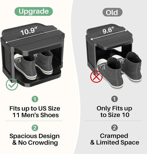 8-Tier Closets Kitstorack Vertical Plastic Shoe Rack, Freestanding Stackable Storage Organizer for Small and Tight