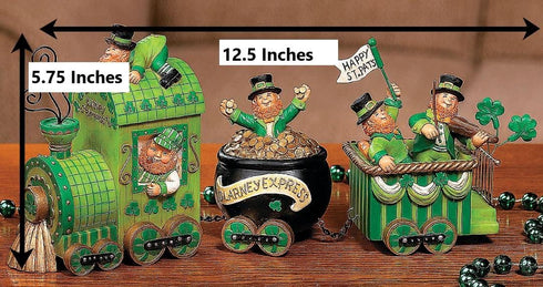 3 Set Fun Express Leprechaun Blarney Express Tabletop Train - St. Patrick's Day Home Decor - Piece - Green