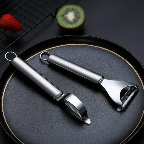 Kyraton Y Shaped and I Shaped Potato Vegetable and Fruit Peelers, Quality Stainless Steel, Set of 2