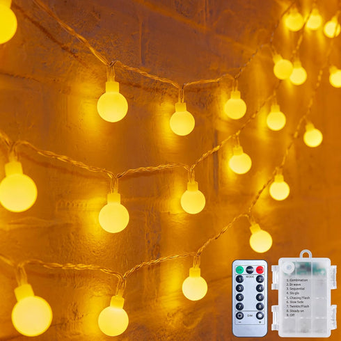 21FT 60 Minetom Battery Operated String Lights, LED Globe Fairy Lights with Remote, Waterproof Twinkle Lights