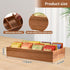 Acacia Wood Tea Bag Organizer with 8 Slots – Tea Bag Holder and Tea Organizer, Sugar Packet Storage for Countertops by Chicvilla