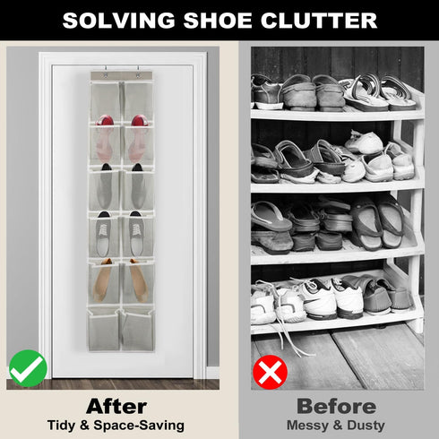Over the Door 12 Pocket Hanging Shoe Organizer by GOMAJI