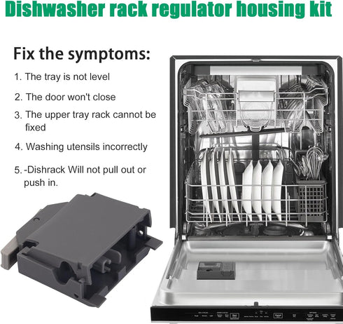 Upgraded W10320665 Dishwasher Dishrack Adjuster Housing Right Hand, For Whirlpool Kenmore Dishwasher Top Rack Parts