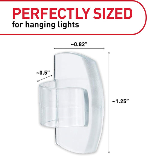 Command 20 24 Command Outdoor Light Clips, Clear Clips and Strips, Damage-Free Hanging Outdoor Light Clips with Weather