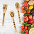 GLOBLELAND 6Pcs Magic Divination Bamboo Cooking Utensils Set, Engraved Wooden Spoons for Kitchen Gift