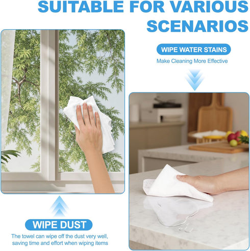 12 Pack 100% 12x12 Inch Cotton Wash Cloth, Highly Absorbent and Soft Feel Fingertip Towels, Machine Washable Washcloths