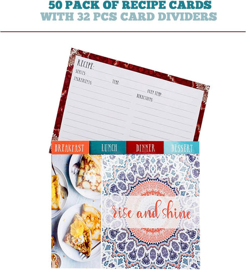 Ring Binder Depot Recipe Cards 4x6 on Premium Thick Card Stock with Dividers Included! (Pack of 50)