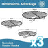 P&P CHEF Round Cooking Cooling Rack, 3 Sizes - 7.5” & 9” & 10.5”, Round Baking Racks Stainless Steel, Fit Air Fryer & Pot, Oven Safe & Non-stick, Black
