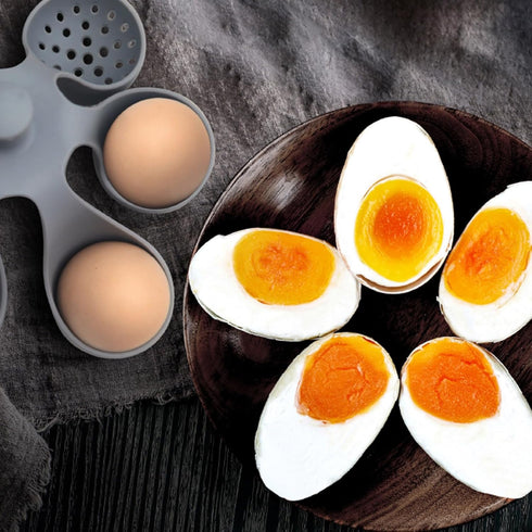 Dacthuw 6 Silicone Egg Boiler Rack for Hard Soft Boiled Eggs, Food Grade Silicone Egg Boiler Cooker with Holders