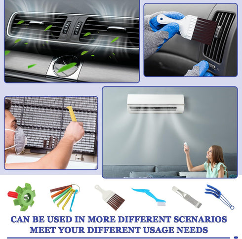BOJACK Air Conditioner Fin Cleaner Set, AC Fin Comb and Brush, Condenser Coil Cleaner Tool (6 Pcs)