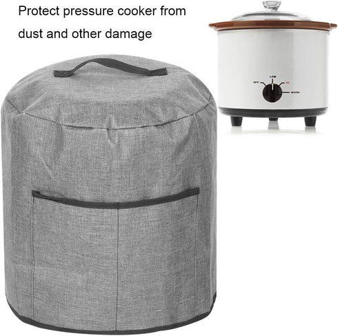 Dust Cover for Round Pressure Cooker with Pocket, Kitchen Appliances Accessories (Gray)