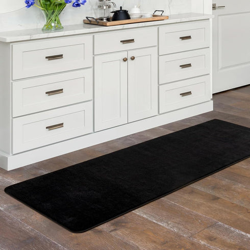 Softlife Washable Runner Rug for Bedroom Living Room, 2x6 Black Soft Fluffy Non-Slip Indoor Carpet