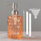Easy-Tang 12 Oz Clear Glass Soap Dispenser for Kitchen and Bathroom, Refillable with Stainless Steel Pump, Amber