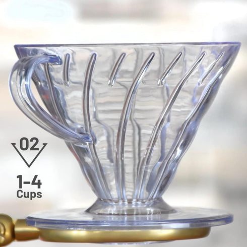 V 02 60° Cone Plastic Coffee Dripper, 1-4 Cups, Reusable Pour Over Coffee Maker for Home, Cafe