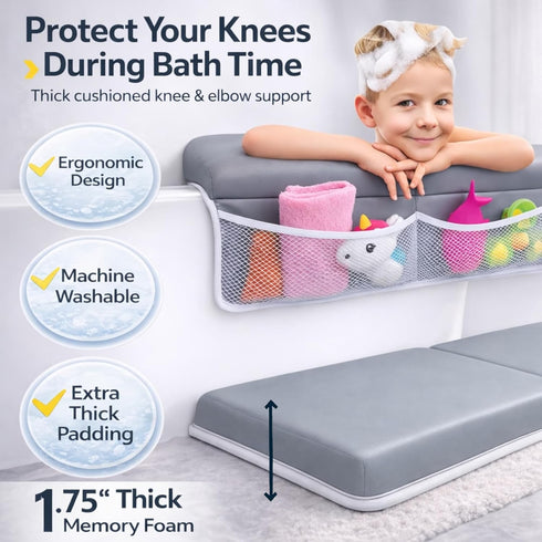 HUX Baby Elbow Set, Elbow Comfortable Baby Bath Kneeler and Rest Pad Non-Slip Bathtub Kneeling Pad for Bathing Baby