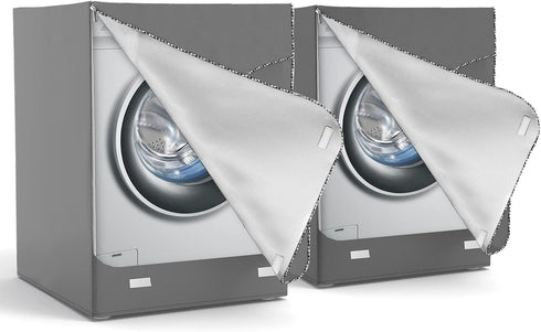 2-Pack Washer Dryer Cover, Waterproof Dustproof Cover for Front-Loading Machines, W27 D33 H39 inch (Gray)