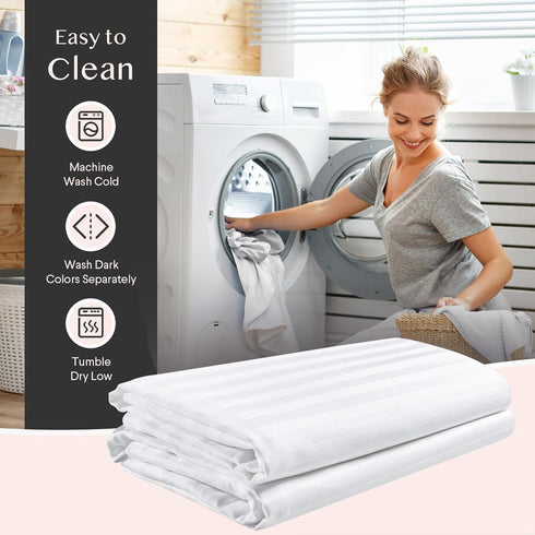 FAUNNA 600TC 100% Cotton Pillow Protectors - Queen Size (20x30), 4 Pack, Oeko-TEX Certified, White