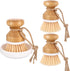 Boao 3 Pieces Bamboo Dish Scrub Brush and 1 Holder Natural Wooden