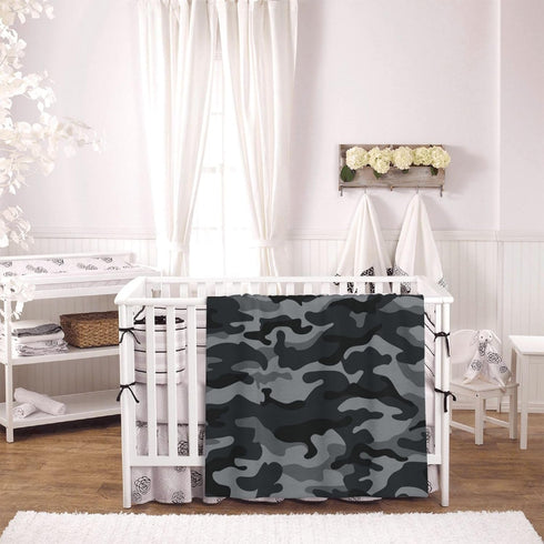 Perinsto 50"X40" Grey Black Camouflage Throw Blanket Ultra Soft Warm All Season Military Camo Decorative Fleece