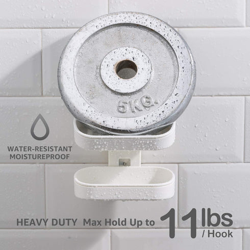 LEVERLOC Soap Dish Holder for Shower, Double Layer Suction Cup Wall Mounted, Waterproof Soap Sponge Holder